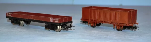 JOUEF Champagnole lot de 2 wagons : tombereau "métal" et plat TP  à bogies