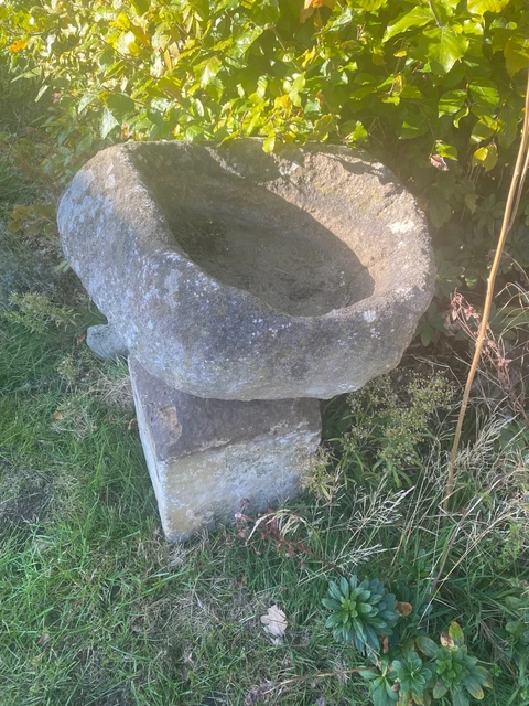 Stone Victorian Carved Trough Planter drinking trough Antique with stand