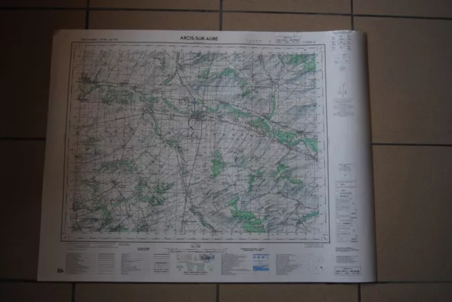 T1 Carte France ARCIS SUR AUBE 1970 plan 1/50000 type 1922 n°3 old map IGNF