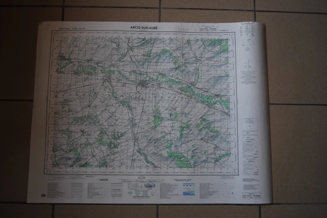 T1 Carte France ARCIS SUR AUBE 1970 plan 1/50000 type 1922 n°3 old map IGNF