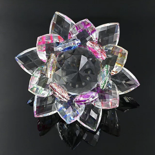 Large  Multi Crystal Lotus Flower Ornament With Gift Box  Crystocraft Home Decor