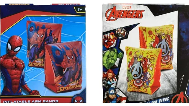 Marvel Avengers Spiderman Inflatable Arm Bands Swimming Swim Aid 3-6 Years New