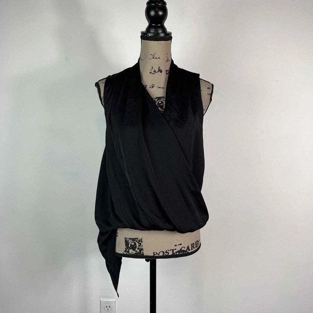 AllSaints NWT Women's Abi Drape Sleeveless Top Black Size 4