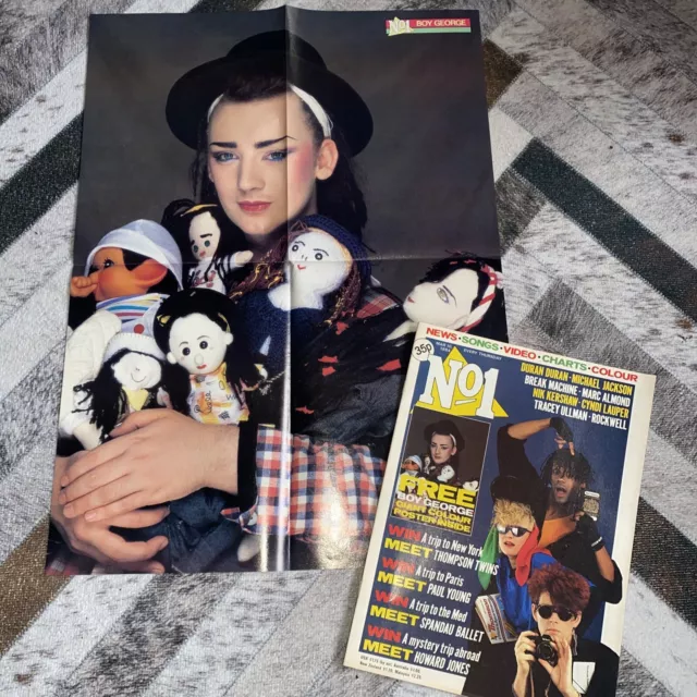 No1 magazine  84 Boy George poster Duran Duran , Nik Kershaw Tracey Ullman