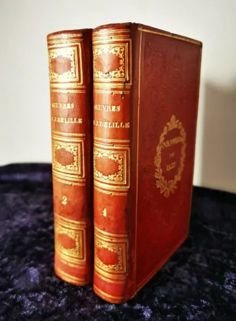 Œuvres De J. Delille avec notes 1844 complet livre ancien Belle reliure rare