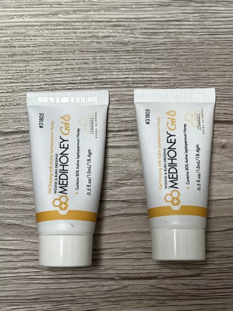 Paquete de 2 PAQUETES Medihoney Gel para Heridas Miel Médica Quemaduras Vendaje Cuidado de Heridas Primeros Auxilios