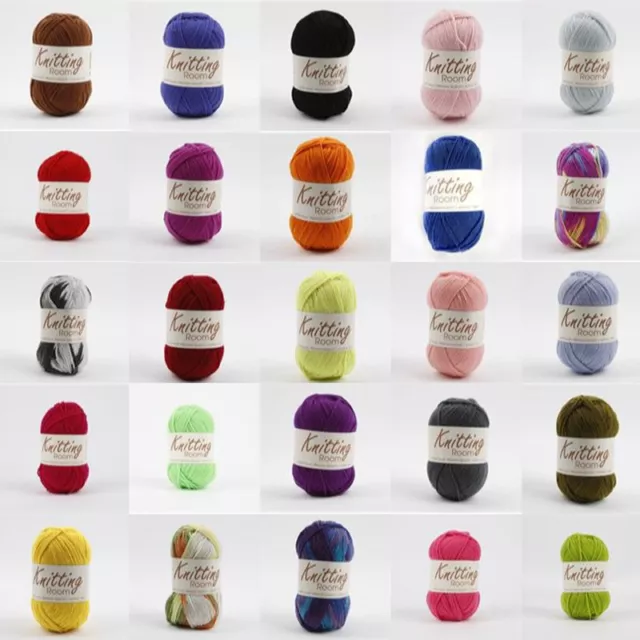 6x100g Knitting Yarn Acrylic Wool Bulk Crochet 8Ply Super Soft Craft Colour