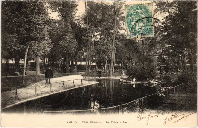 CPA Clichy Parc Denain, La Piece d'Eau FRANCE (1307272)