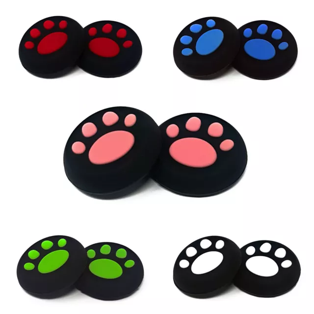 1 x Pair Of Paw Print Controller Thumb Grips PS4 PS5 Pads Analog Cover Xbox One