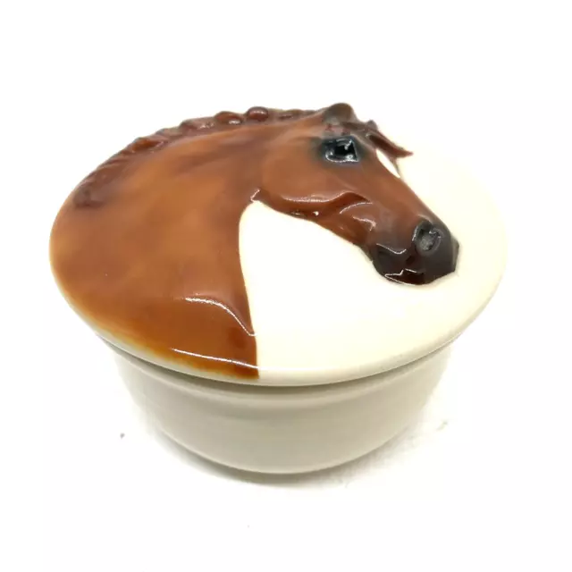 Happy Appy Valley Studio Art Pottery 3D Horse Trinket Box 2005 Ohio USA