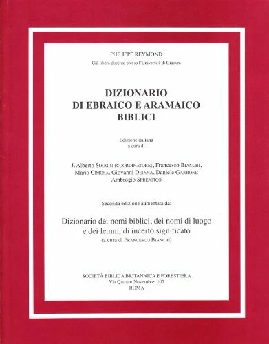 DIZIONARIO DI EBRAICO e aramaico biblici - Reymond Philippe EUR 39,00 - PicClick IT