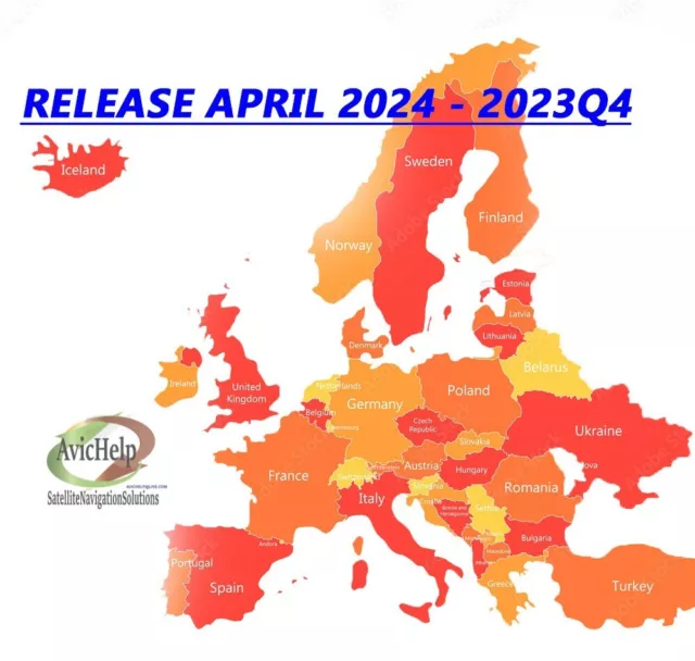 2023Q4 APRIL 2024 "New" European Maps For Pioneer AvicF80Dab