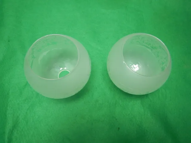 paire de globe en verre serigraphié pour lustre ,appliques,lampe pétrole 3