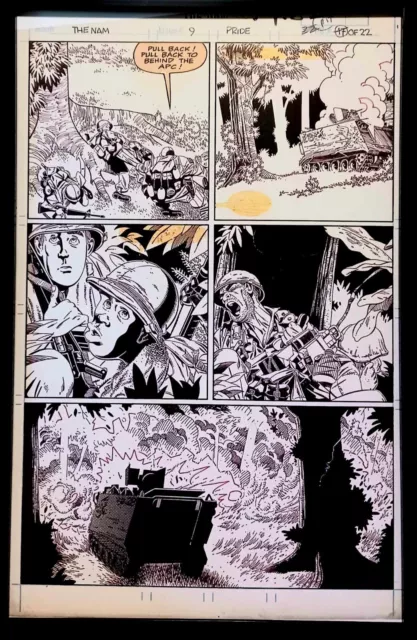 The 'Nam #9 pg. 17 by Michael Golden 11x17 FRAMED Original Art Poster Comic