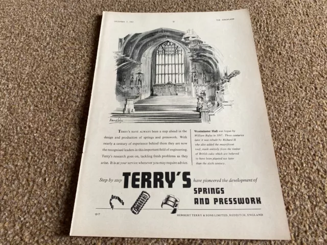 Framed Advert 11X8 Terry's Spings - Westminster Hall