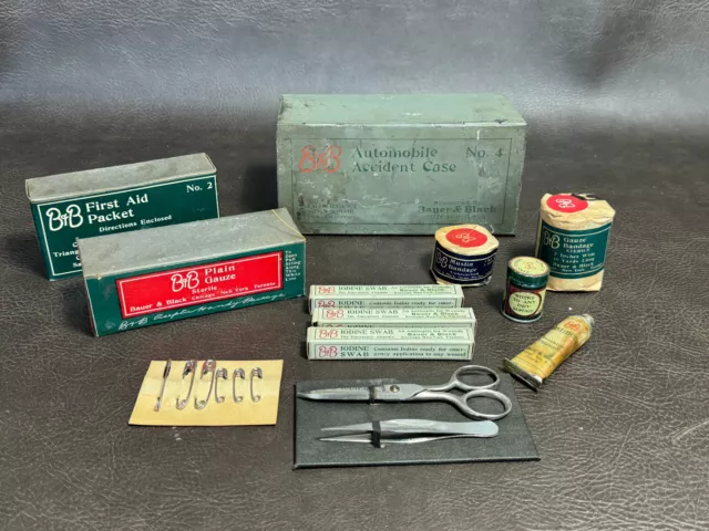 RARE Antique Car First Aid Kit Bauer Black Accident Automobile Case Ford Model A