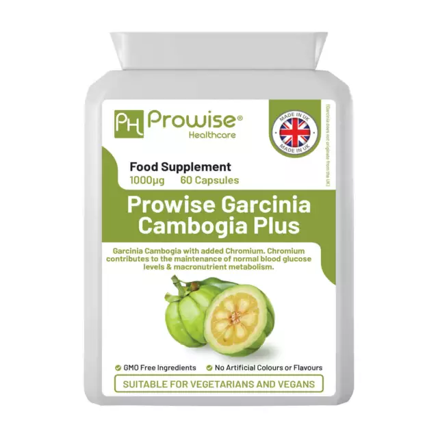 Prowise Garcinia Cambogia con cromo añadido 1000 mg 60 cápsulas fuerza máxima