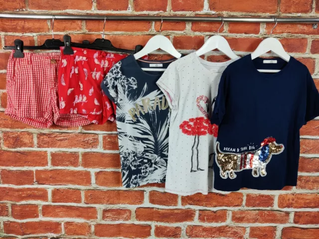 Girls Bundle Age 9-10 Years M&S Next H&M Shorts Top T-Shirt Flamingo Kids 140Cm