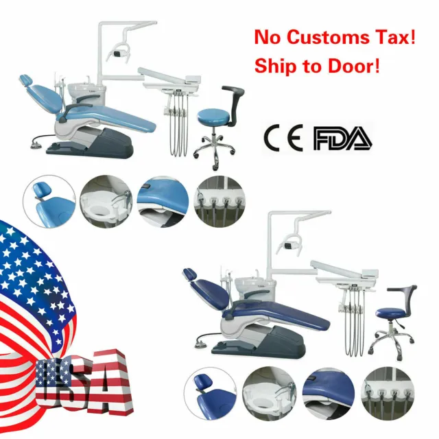 FDA TJ2688-A1 Dental Unit Chair Computer Controlled DC Motor+Doctor Stool 2COLOR