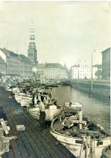 Copenhagen The Old Strand Fish Market Denmark Postcard POSTED VTG