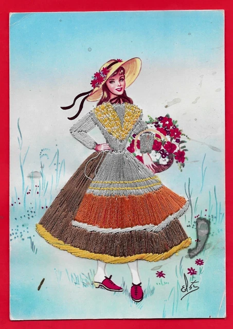 Toscana   - Costume Regionale - Cartolina Ricamata