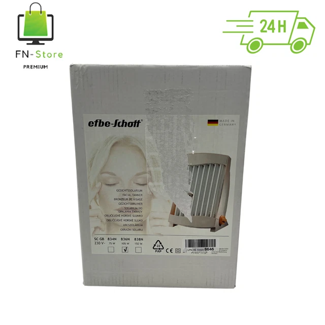 Solárium facial Efbe-Schott con 6 tubos, 105W, incluye 1 gafas protectoras