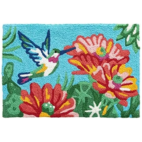 Jellybean - Indoor/Outdoor Rug -  Blooming Cactus Hummingbird