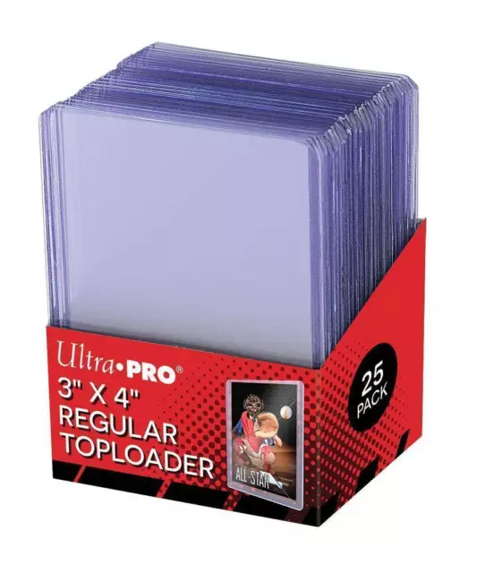 25 x Ultra Pro CLEAR TOPLOADER Rigid Card Protector Pokemon Regular TOP LOADER