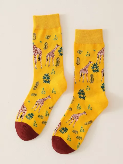 Giraffe Crew Socks Silly Socks for Men Funky Socks Funny Socks Novelty Socks