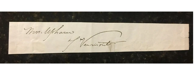 William Upham Vermont Senator 1843-1853 Anti Slavery ABOLISHONIST Signed Cut