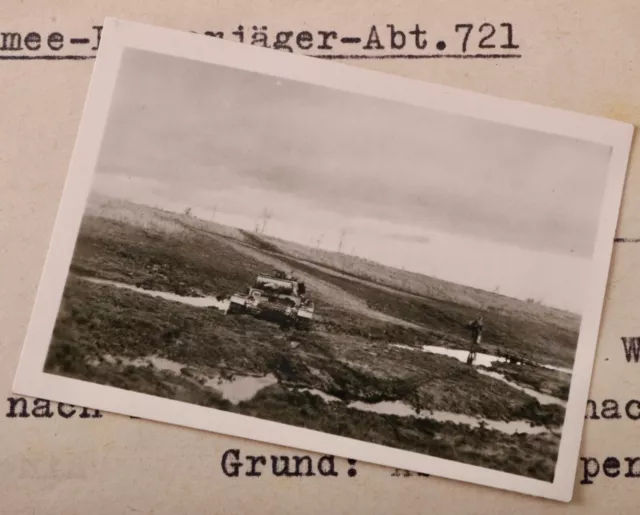 K4 Original WW2 Photo Panzerjäger-abt. 721 Blindé III Russie