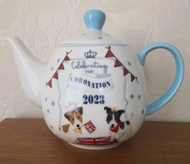 TESCO KING CHARLES III Royal Coronation Teapot Fine China/Limited