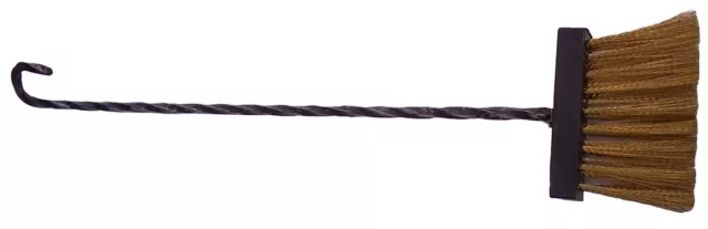 Scopino spazzola accessorio per camino  o caminetto in ferro setole ottone