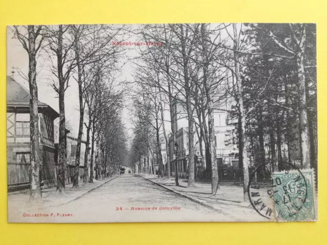 cpa Collection Fleury, Paris FRANCE NOGENT sur MARNE in 1907 Avenue de JOINVILLE