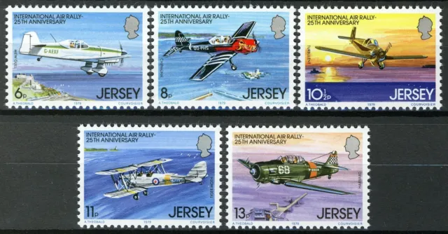 Jersey 1979, Airplanes, Aviation set VF MNH, Mi 198-202