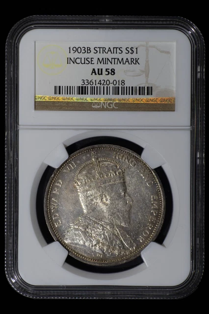 St Straits Settlements Superb 1903 Kg Edward Silver Dollar Coin Ngc Au58 Km-25 St Straits Settlements Superb 1903 Kg Edward Silver Dollar Coin Ngc Au58 Km-25
