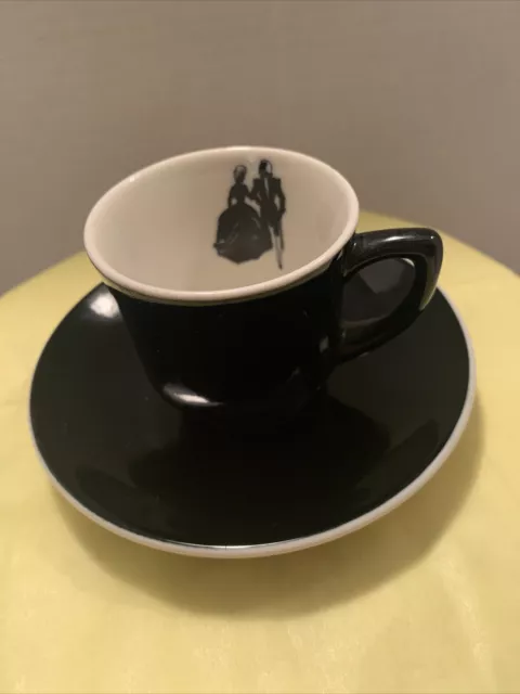 Syracuse china touch black and white cup and saucer railroad restaurant ware