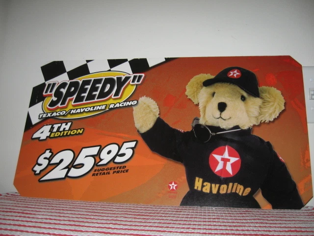 PANNEAU PUBLICITAIRE EN carton Texaco Havoline Racing SPEEDY the Teddy ...