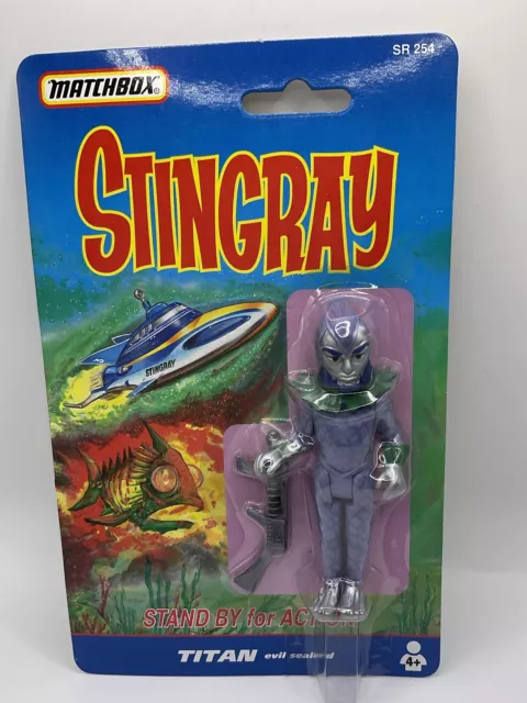 Vintage Matchbox Stingray Titan Evil Sealord Figure New On Card  1992 (B)