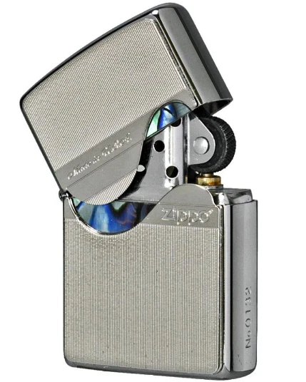 Zippo Oil Lighter Trick Shell Mirror Line Silver From Japan NEW