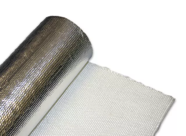 Exhaust Turbo Heat Shield Aluminised Barrier Wrap Mat - Foil Backed Glass Fibre