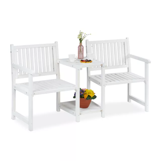 Banc de jardin avec table Siège Banquette Fauteuil En bois Pratique 2 places