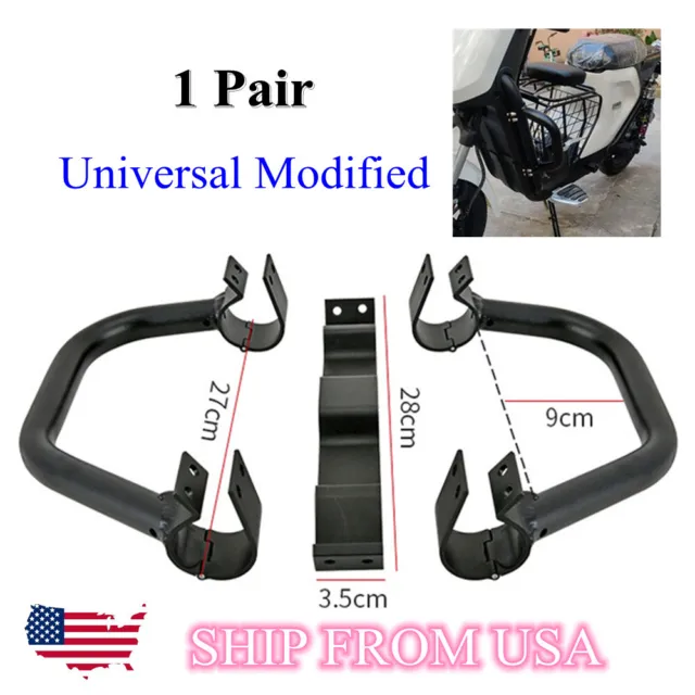 2×Universal Modified Engine Guard Crash Bar Motorcycle Alloy Frame Protector US