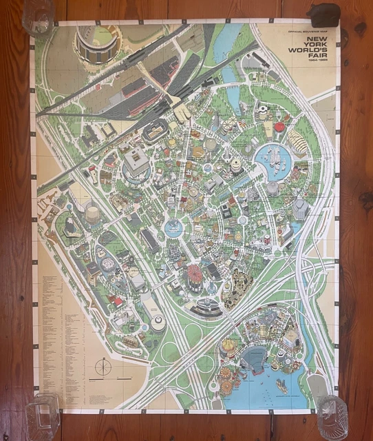 ORIGINAL 196465 NEW York World's Fair PosterSized Map & Official