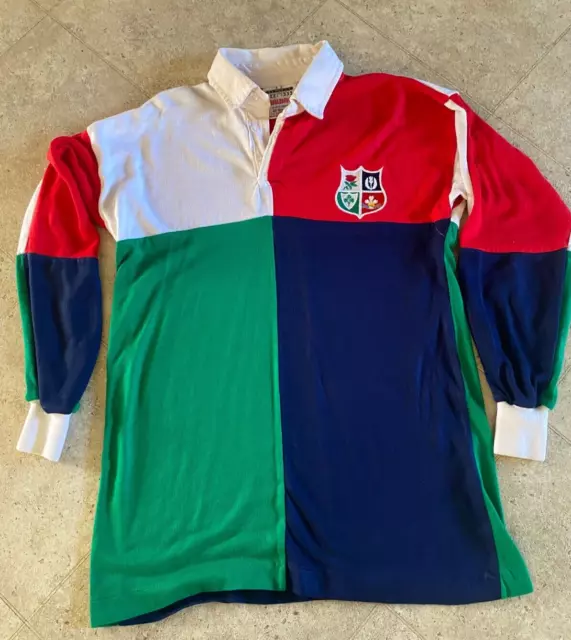 Vintage Halbro British and Irish Lions 1980s Rugby Union Shirt Jersey 40" Large