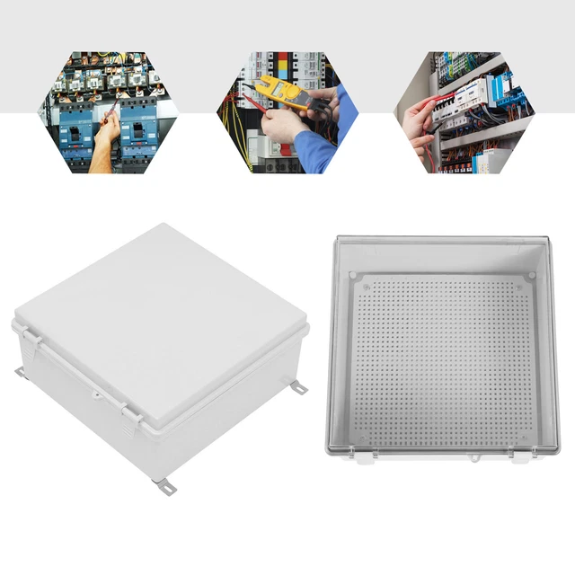ELECTRICAL BOX PLASTIC Enclosure Waterproof Junction Box Clear/Grey In
