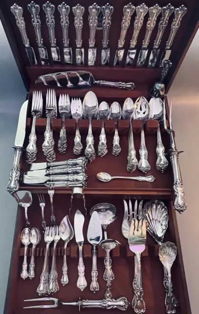 Stunning 139 Piece! Sterling Silver Flatware Set Marlborough by Reed and Barton