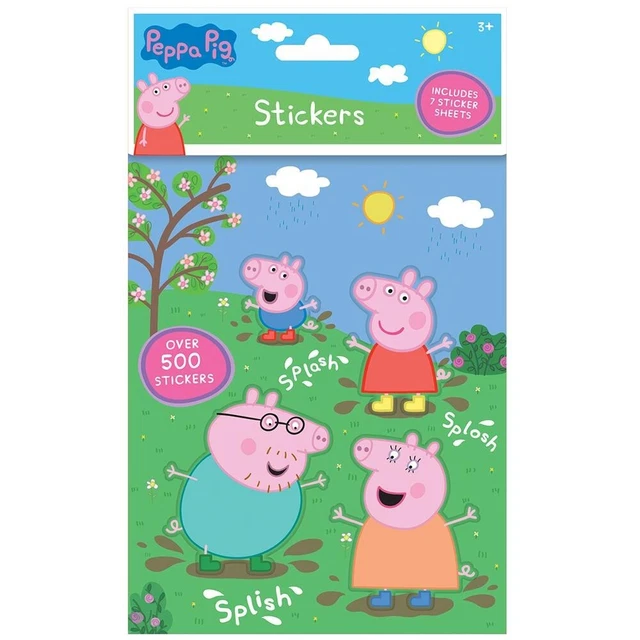 OVER 500 PEPPA Pig Kids Sticker Book Reusable Stickers Creative Fun