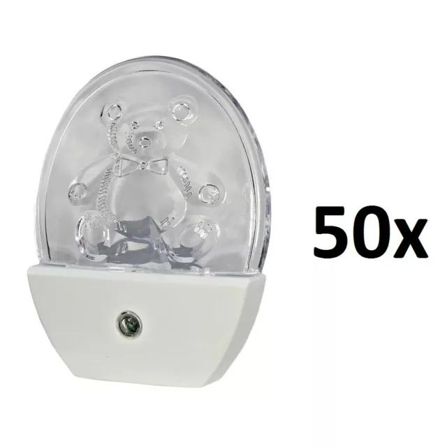 Heitech 50x LED Nachtlicht mit Sensor und Farbwechsler Notlicht Lampe Leuchte