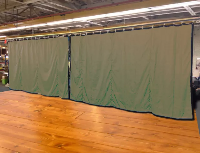 Lot of (2) Tan Curtain/Stage Backdrop, Non-FR, 8 H x 15 W